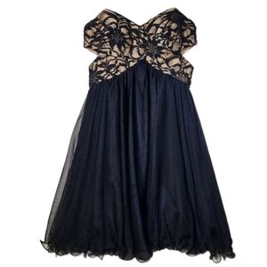 Strapless Navy Cocktail Dress by Blondie Nites by Stacy Sklar Size 5 NWOT